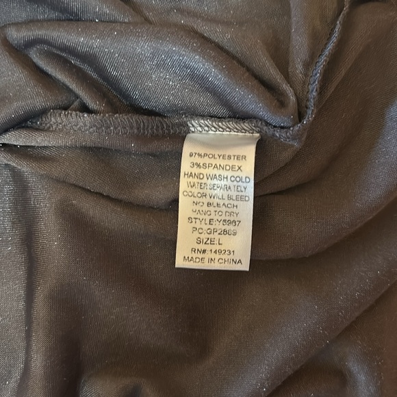 Velvet Long Sleeve Top in an iridescent silver - Picture 3 of 4